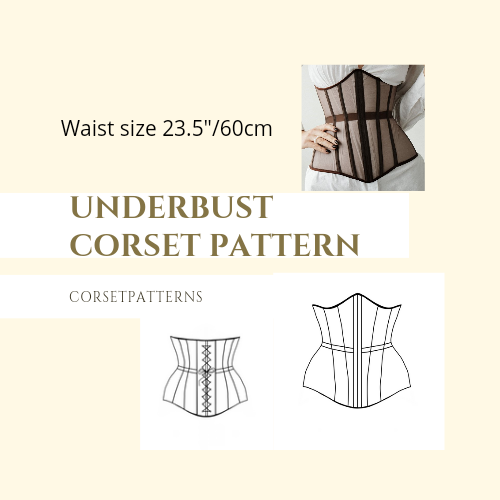 Corset Top Sewing Pattern, Instant Download, Underbust Corset Pattern,  Corset Belt Digital PDF Sewing Pattern, Corset Belt Sewing Pattern 