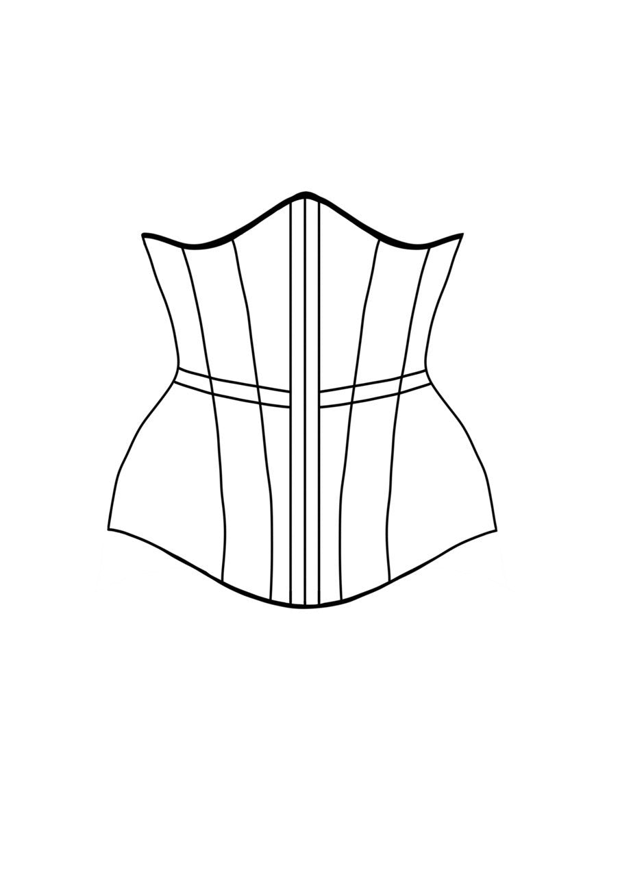 Underbust Corset Pattern PDF 23.5 - 33.5(60-85cm) waist size