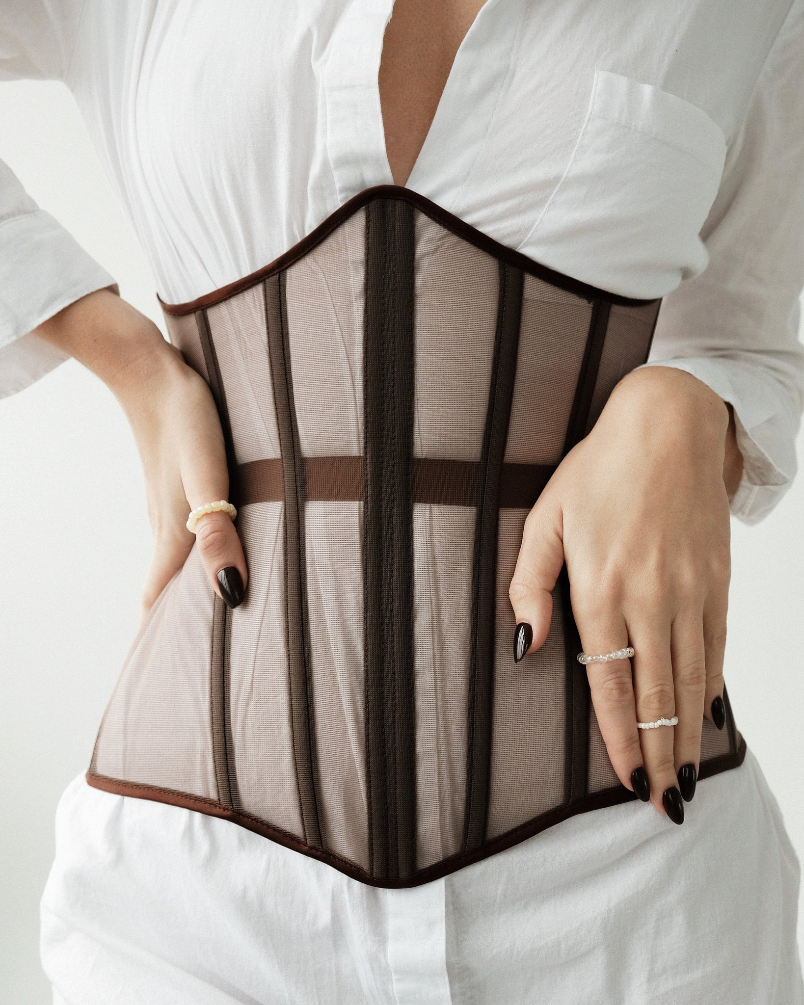 Custom brown waist trainer underbust corset – corsetpv