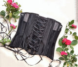 Black underbust waist trainer mesh corset