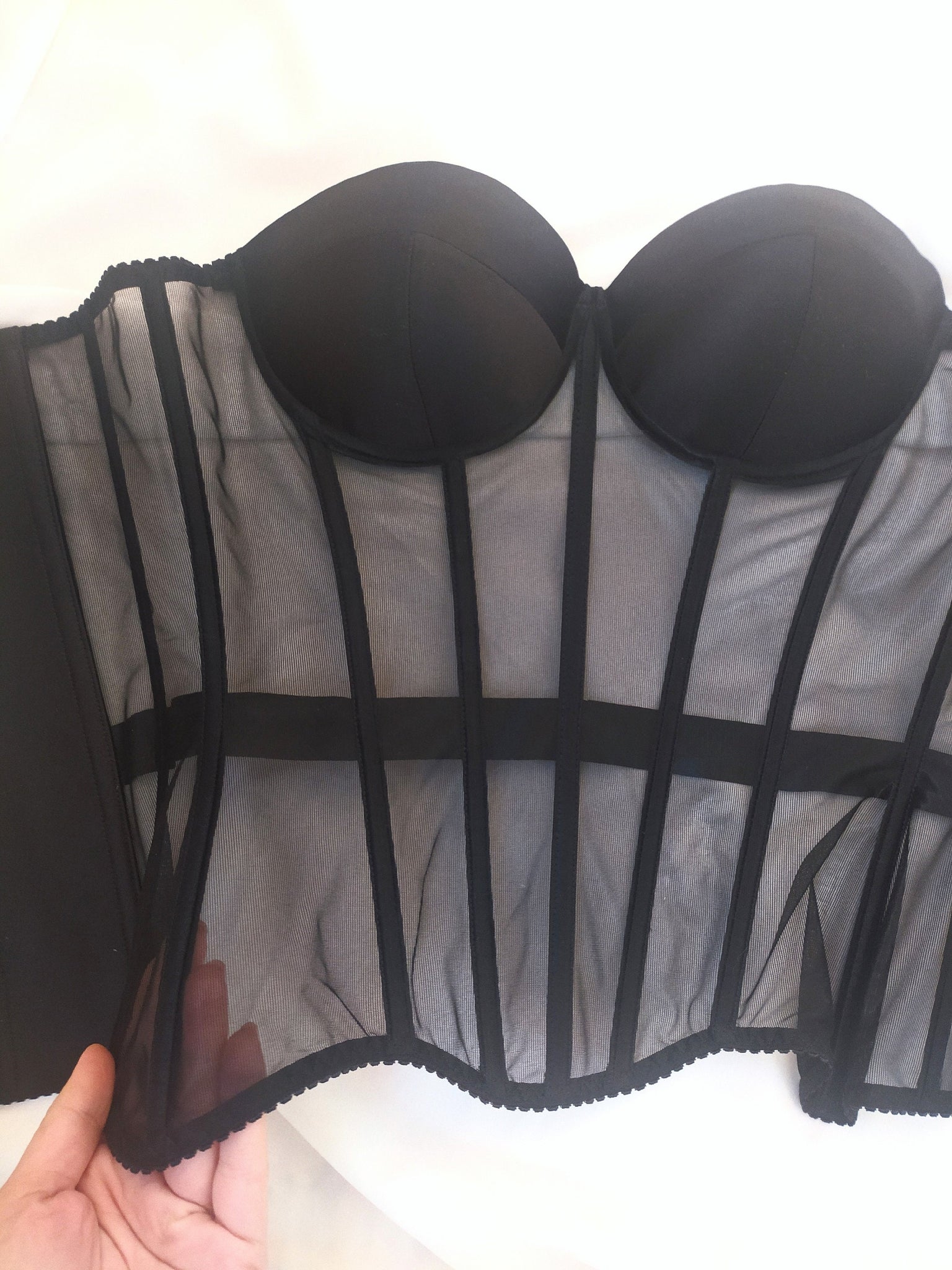 Black corset with satin cups – corsetpv